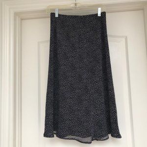 Ann Taylor Silk Skirt Size 4 Black with Multicolor